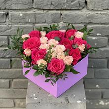 Цветочная композиция из Розы в коробке в Мухтолово