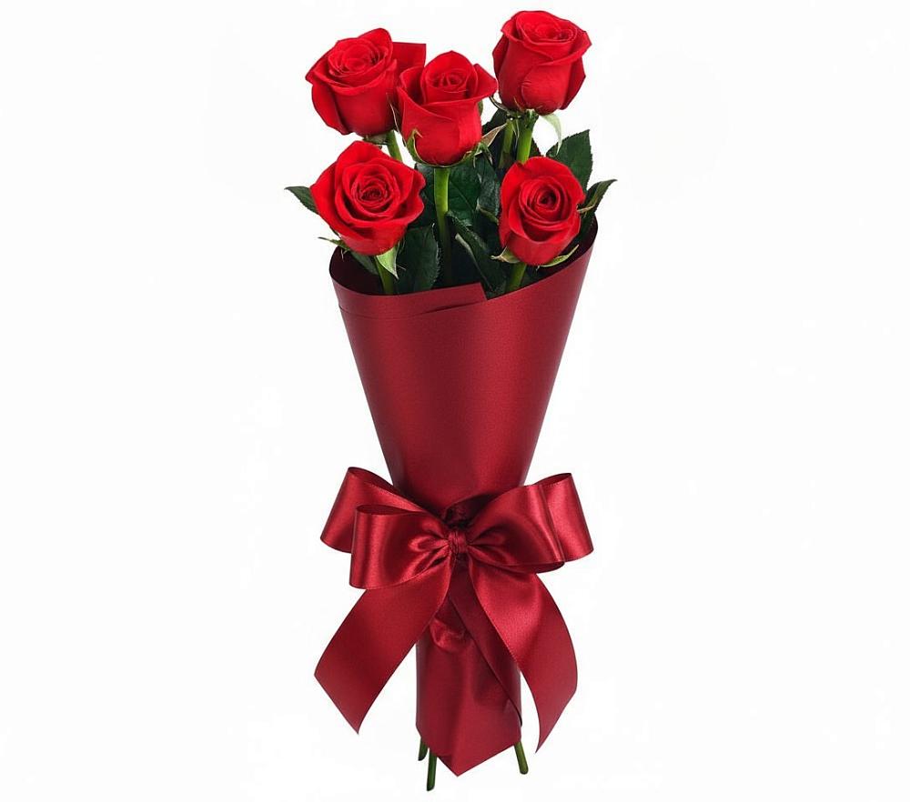 Букет 5 Красных роз Эдлесс Лав в Мухтолово