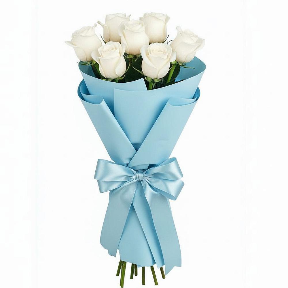 Букет 7 белых роз Проуд в Мухтолово