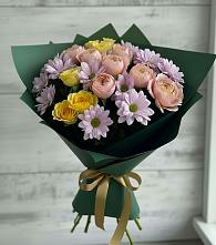Букет цветов из:  Хризантемы и Розы в Мухтолово