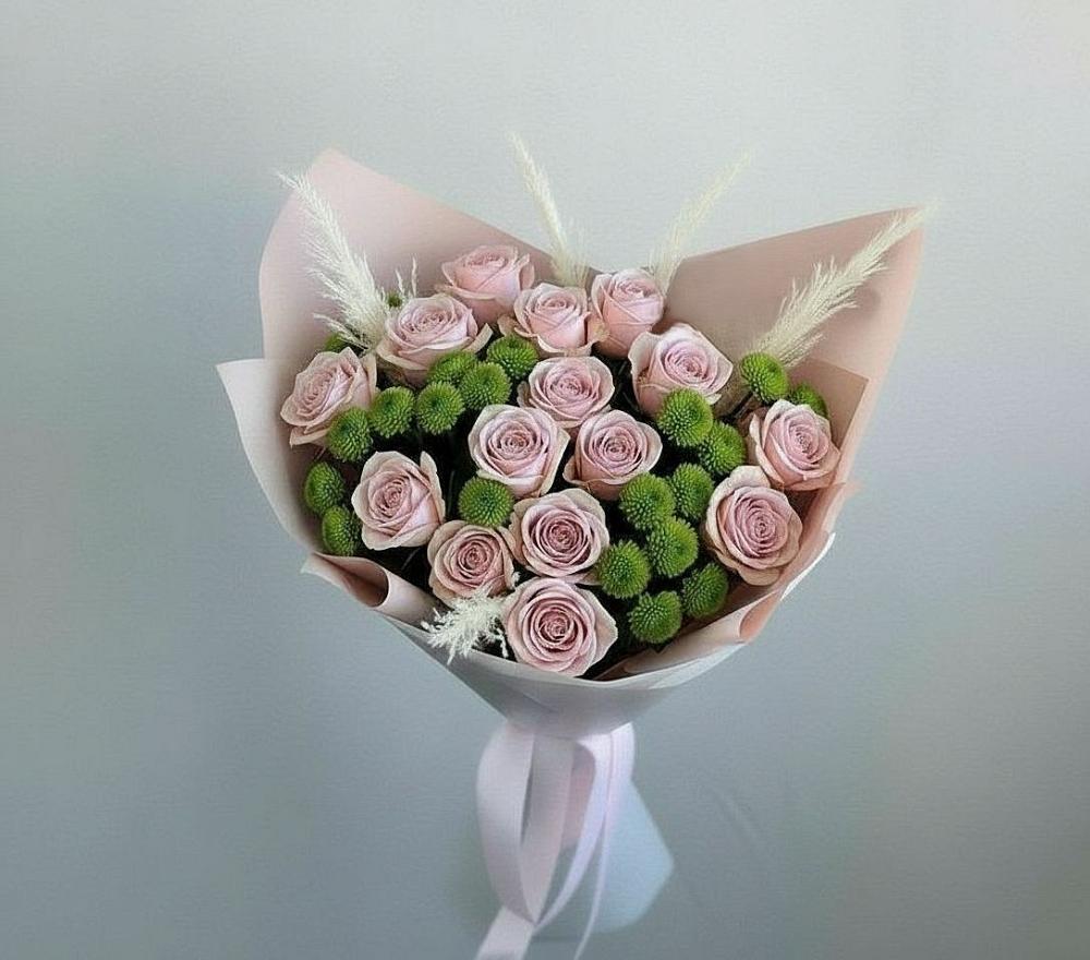 Букет цветов из: Розы и Хризантемы в Мухтолово