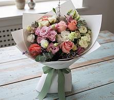 Букет цветов из:  Розы, Лизиантусы и Гвоздики в Мухтолово